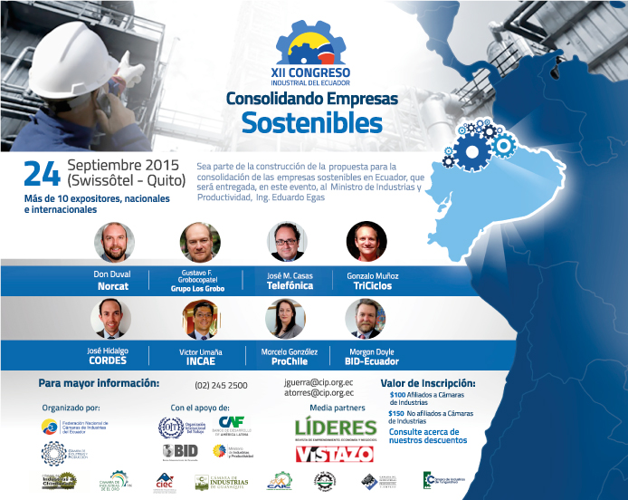 Federación de Cámaras de Industrias presenta el XII Congreso Industrial: consolidando empresas sostenibles en Ecuador