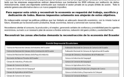 Reconstruir el país, reconstruir la economía, reconstruir la confianza